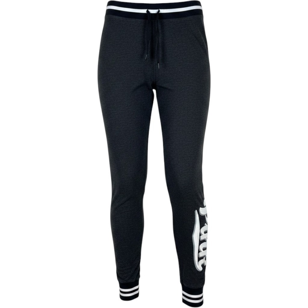 PINK Victoria's Secret Yoga Joggers Charcoal Gray Heathered Drawstring Large